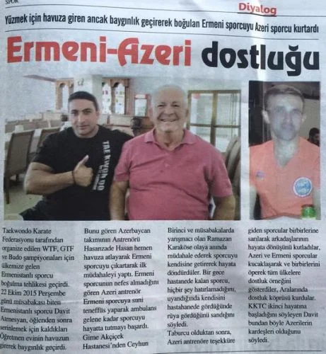 Azərbaycanlı idmançı erməni idmançının həyatını xilas etdi - FOTOLAR 