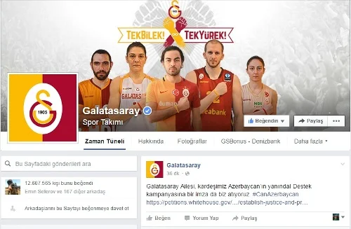 "Qalatasaray"dan Azərbaycana Qarabağ dəstəyi - FOTO 