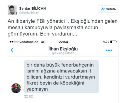 "Fənərbaxça" rəsmisi jurnalisti ölümlə hədələdi - FOTO