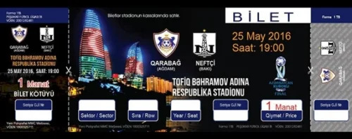 Kubokun finalına 30 manatlıq bilet 