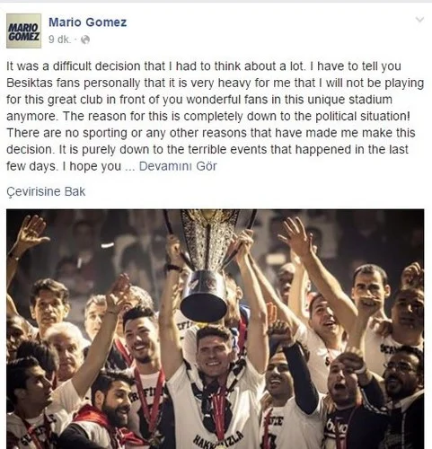 Çevriliş cəhdinə görə komandadan getdi - "Beşiktaş" şokda 