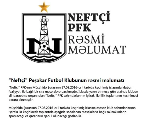 "Neftçi" satılıb - Artıq "Xalq komandası" deyil 