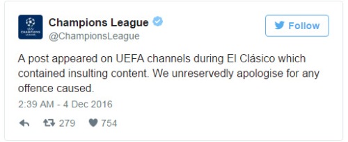 UEFA tərbiyəsiz jestə görə üzr istədi - FOTO