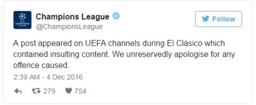 UEFA tərbiyəsiz jestə görə üzr istədi - FOTO 