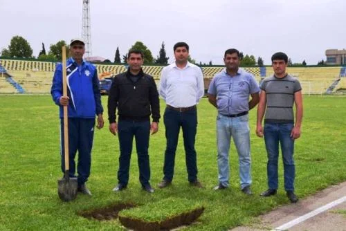 Gəncə stadionunda təmir başladı - FOTO 