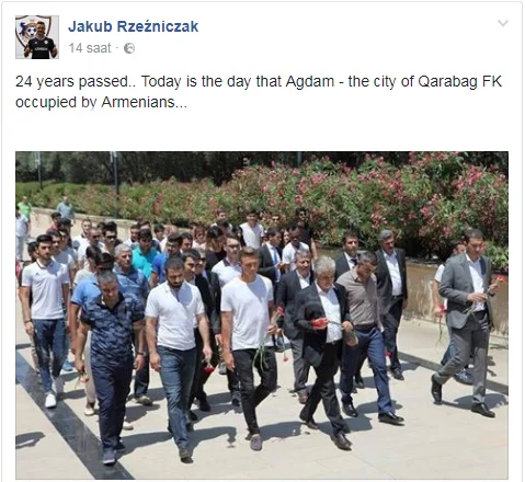"Qarabağ"ın polşalı futbolçusundan Ağdam paylaşımı - FOTO 