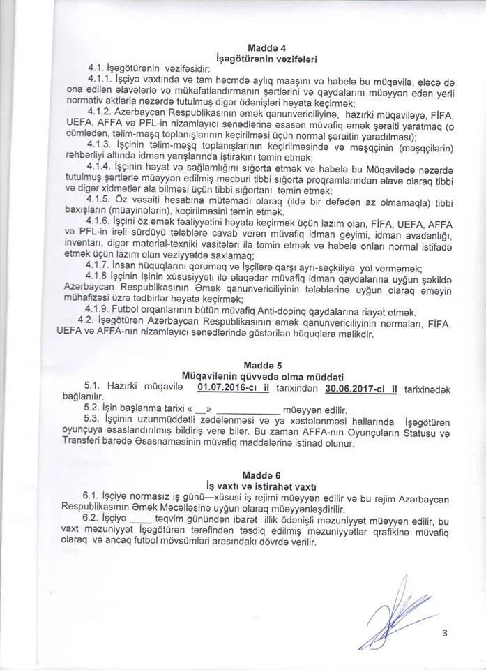 Rauf "İnter"lə müqaviləsinin surətini yaydı - FOTOLAR 