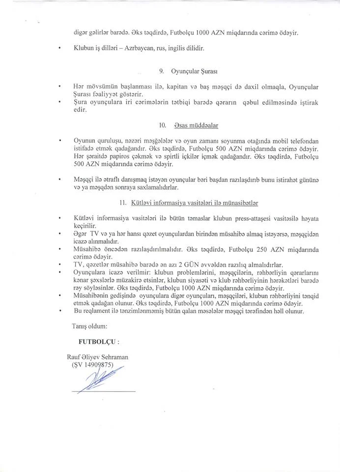 "İnter"dən etiraf: Rauf Əliyevin iki müqaviləsi var 