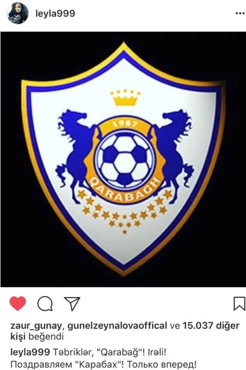 Leyla Əliyeva "Qarabağ"ı belə təbrik etdi - FOTO 