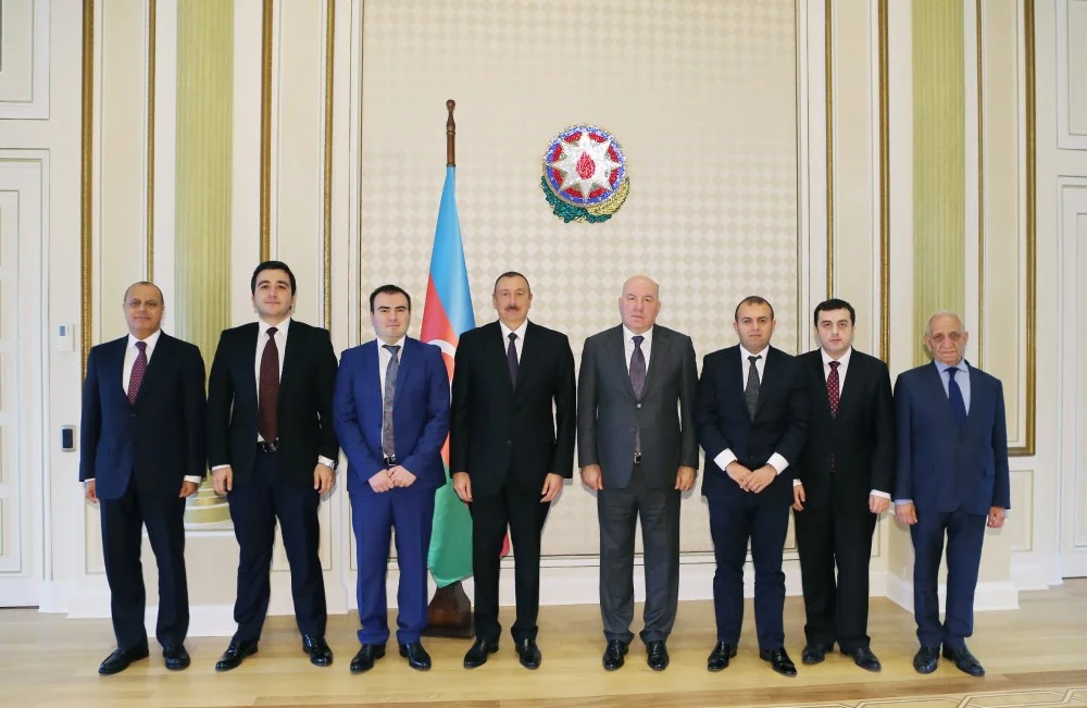 Prezident yığma komandanı qəbul etdi - FOTOLAR 