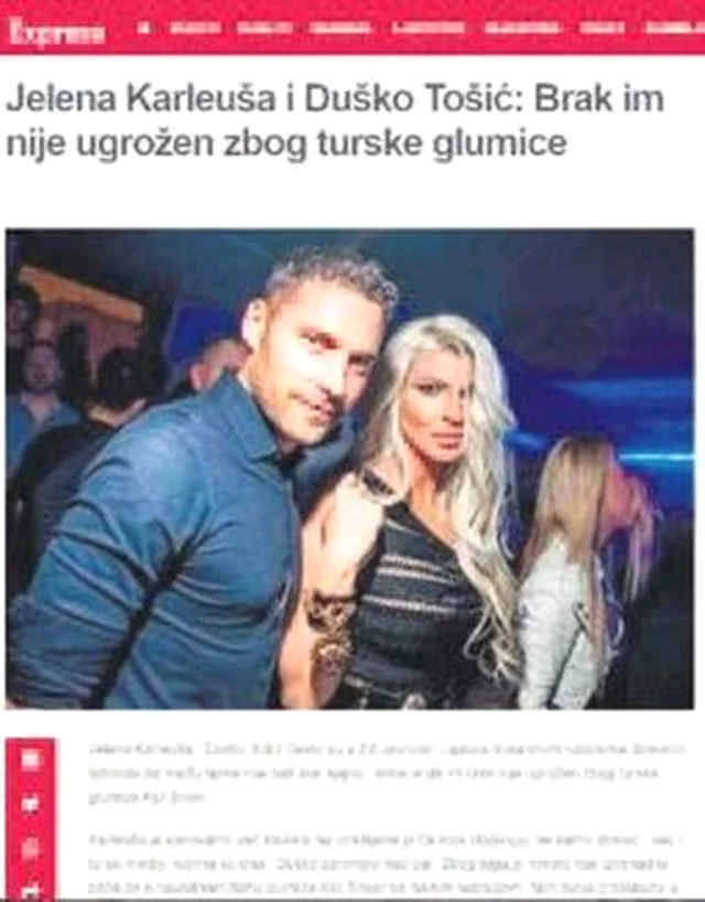 Serbiya mediasından şok iddia: Toşiç arvadına Aslı Enverlə xəyanət edir 
