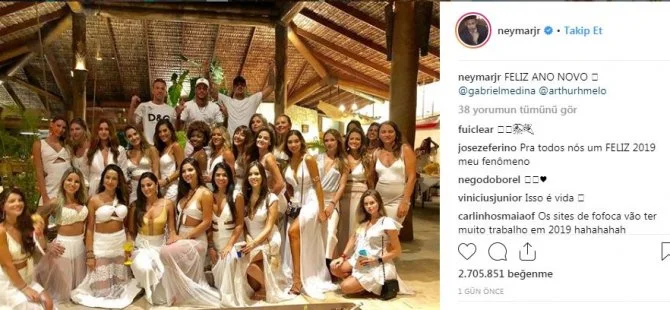 Neymar "Yeni il"i 26 qızla qeyd etdi - FOTOLAR 