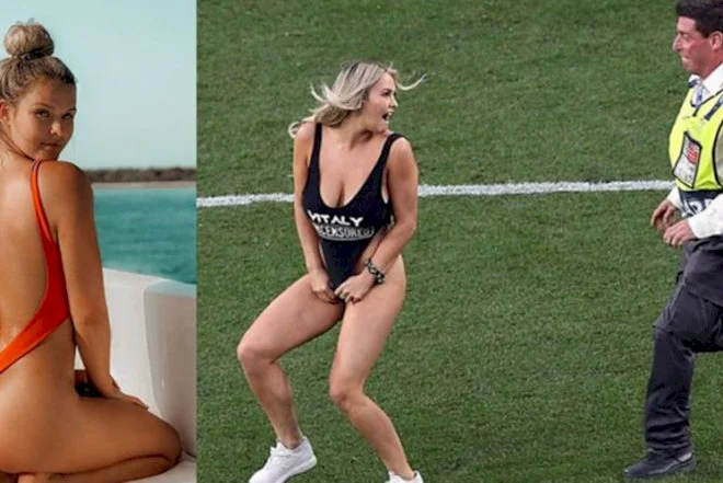 ÇL-in finalında meydana yarıçılpaq çıxan qızdan daha bir şok addım - FOTOLAR 