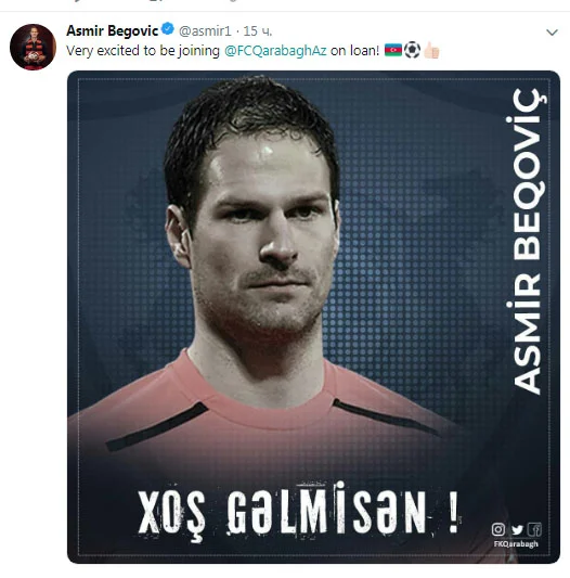 Asmir Beqoviçdən "Qarabağ" mesajı 