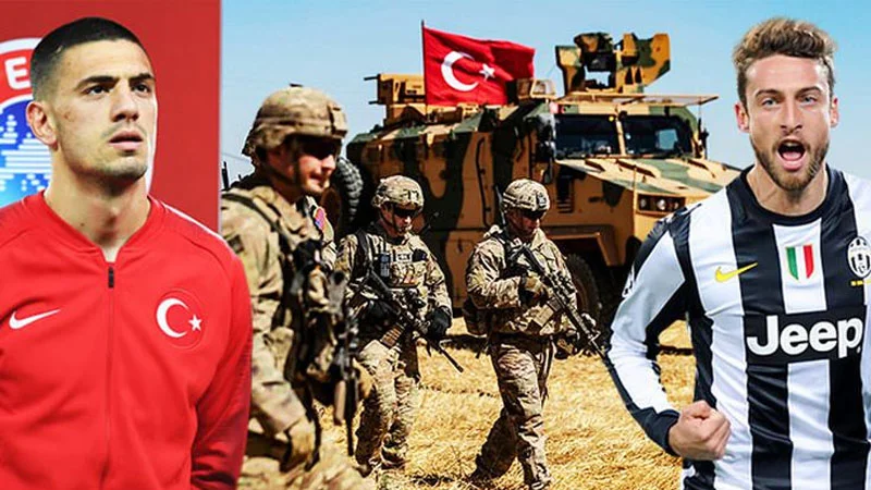 Türk futbolçu terroru dəstəkləyən həmkarına dərs verdi - FOTO 
