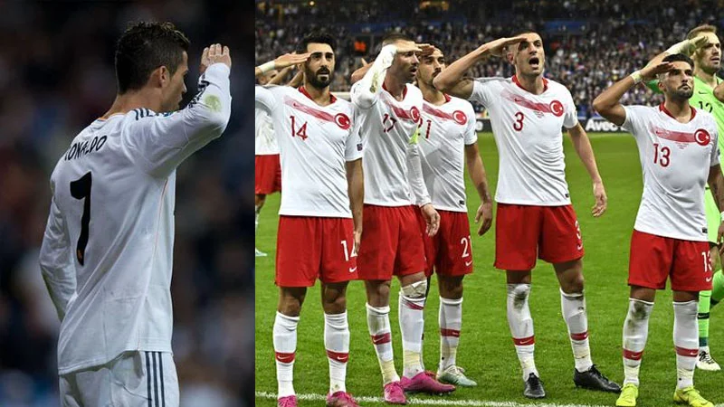 Ronaldo da əsgər salamı verib: Onlara olar, Türkiyəyə yox? - FOTOLAR 