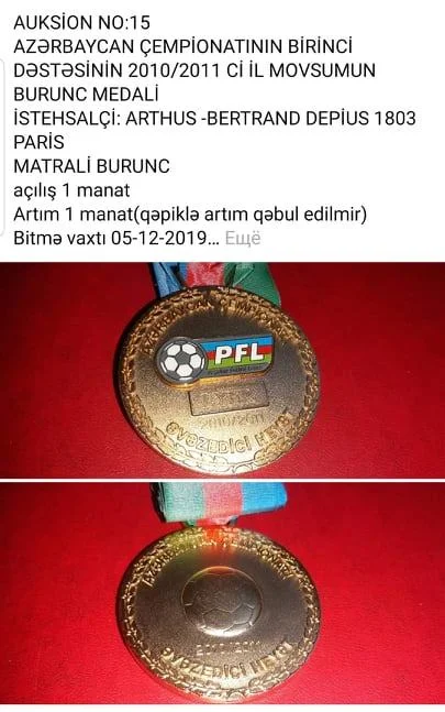 Azərbaycanlı futbolçu medalını satışa çıxardı – FOTO 