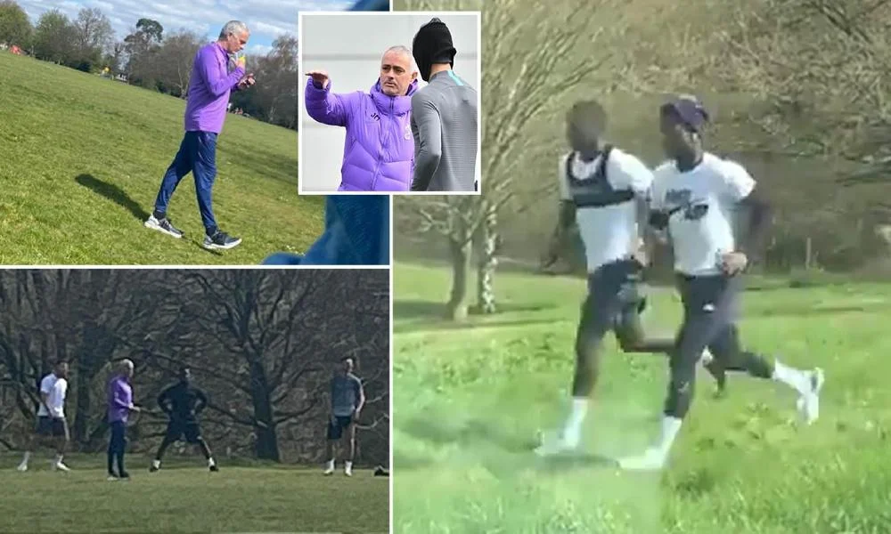Mourinyu parkda məşq keçdi, karantin qaydaları pozuldu - FOTOLAR 