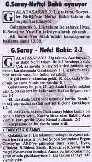 “Neftçi”nin “Qalatasaray”la tarixi oyunları: “Şövkət Ələkbərova türk futbolçulara mahnı oxumuşdu” 