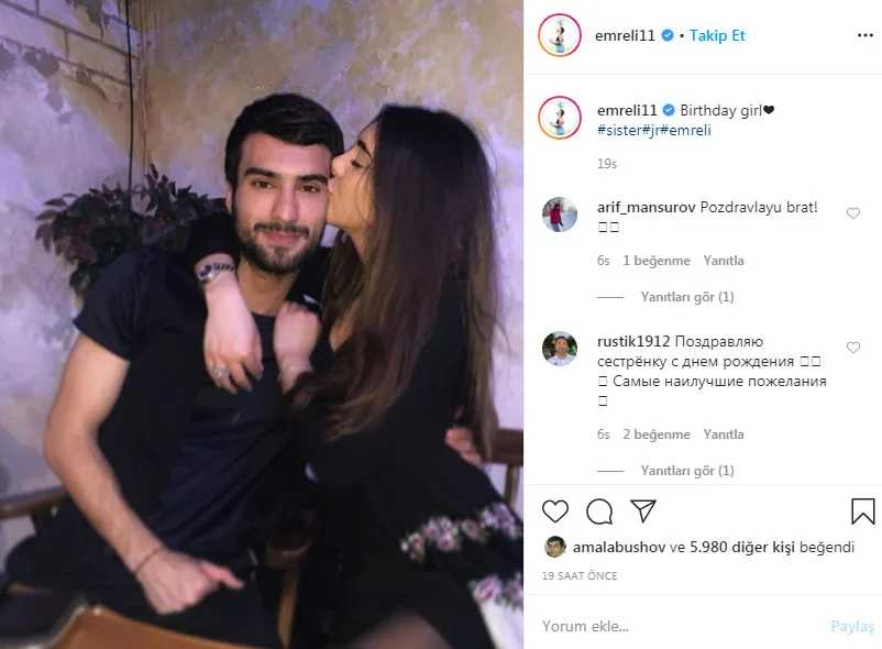 Mahir Emrelidən bacısına təbrik - FOTO 