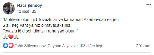Türk məşqçi: "Möhkəm ol, qəhrəman Azərbaycan əsgəri" 