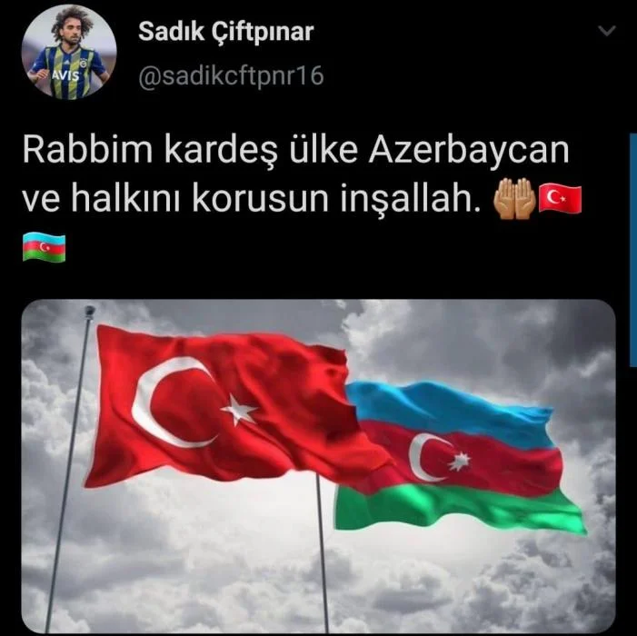 "Fənərbağça"nın futbolçusundan Azərbaycana dəstək - FOTO 
