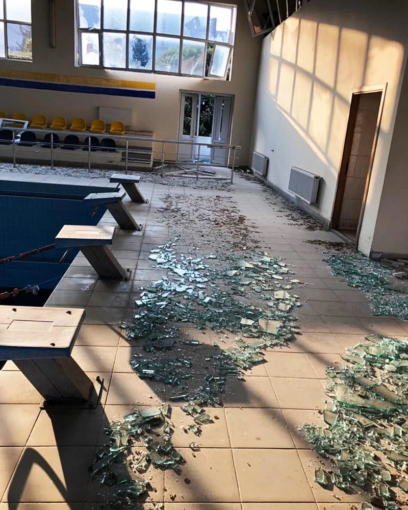 Bərdədəki Olimpiya Mərkəzi ermənilər tərəfindən dağıdılıb - FOTOLAR 