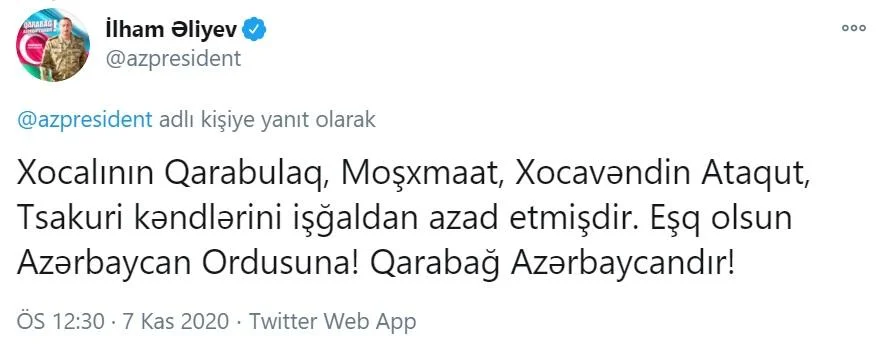 Prezident açıqladı: Bu kəndlər də azad edildi 