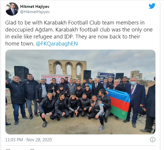 Hikmət Hacıyev: “Qarabağ” sürgündə olan yeganə futbol klubu idi" 