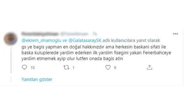 Ekrem İmamoğlu "Qalatasaray"a jest etdi, "Fənərbağça"lıların hədəfinə çevirildi 