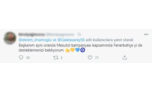 Ekrem İmamoğlu "Qalatasaray"a jest etdi, "Fənərbağça"lıların hədəfinə çevirildi 