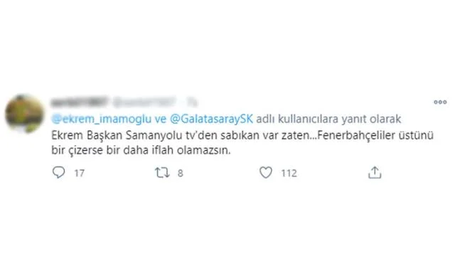 Ekrem İmamoğlu "Qalatasaray"a jest etdi, "Fənərbağça"lıların hədəfinə çevirildi 