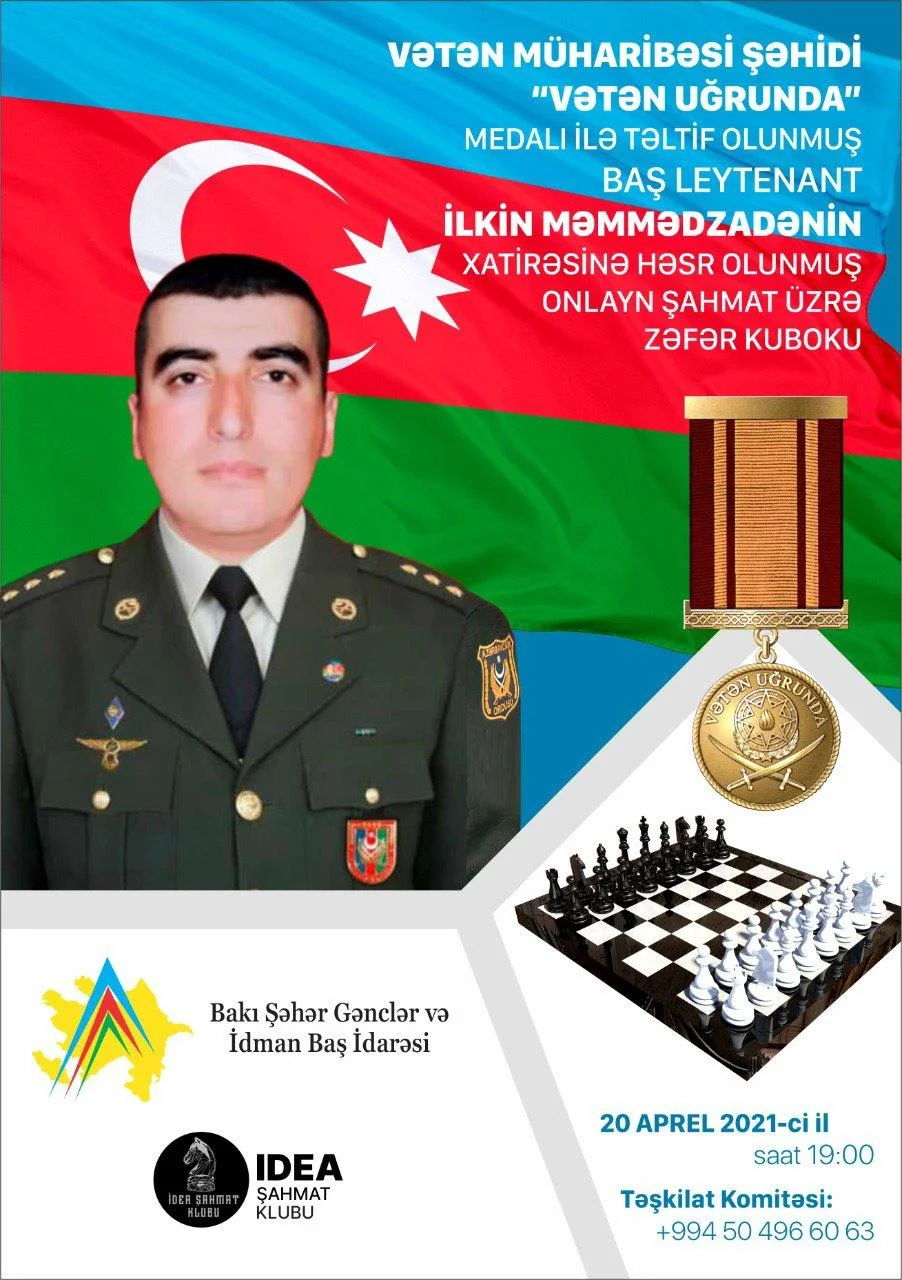 Vətən müharibəsi şəhidinin xatirəsinə şahmat yarışı keçiriləcək 