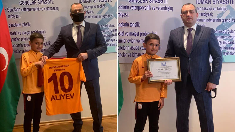 Adil Əliyev "Qalatasaray"da oynayan həmyerlimizi mükafatlandırdı - FOTOLAR 