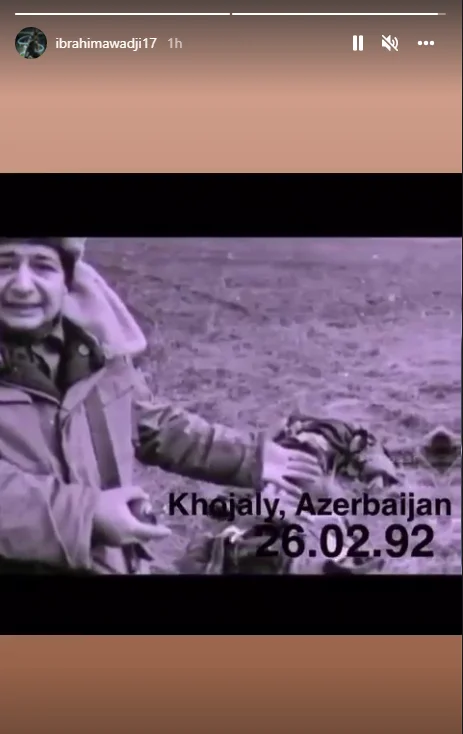 İbrahima Vadjidən Xocalı soyqırımı ilə bağlı paylaşım 