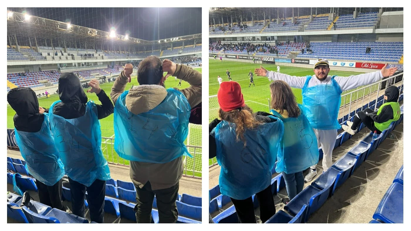 Fan-klubundan "Səbail"ə etiraz: Sellofan "forma" geyindilər - FOTOLAR 