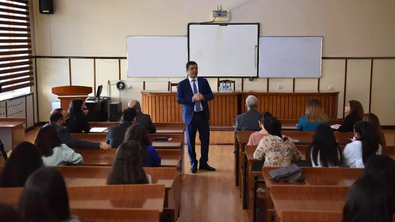 BDU-nun Jurnalistika fakültəsində Əhməd İsmayılovla görüş keçirildi - FOTOLAR 