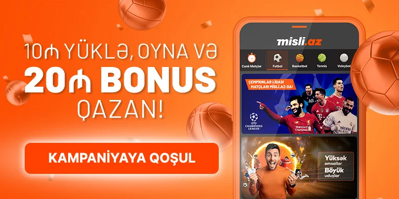 Misli.az saytı möhtəşəm 20 AZN BONUS kampaniyasına start verib!  