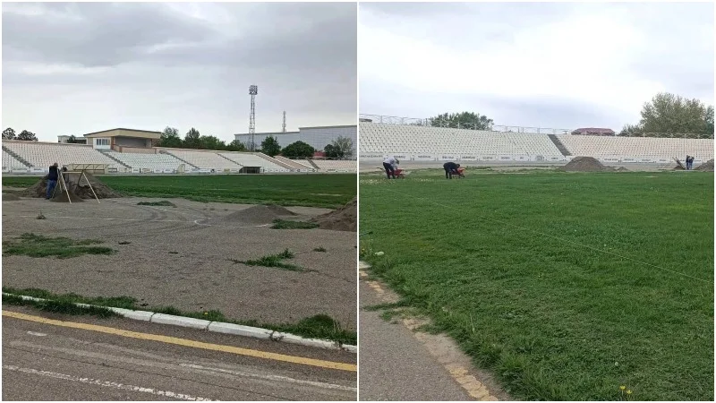 “Araz-Naxçıvan” stadionunu I Diviziona hazırlayır - FOTOLAR 