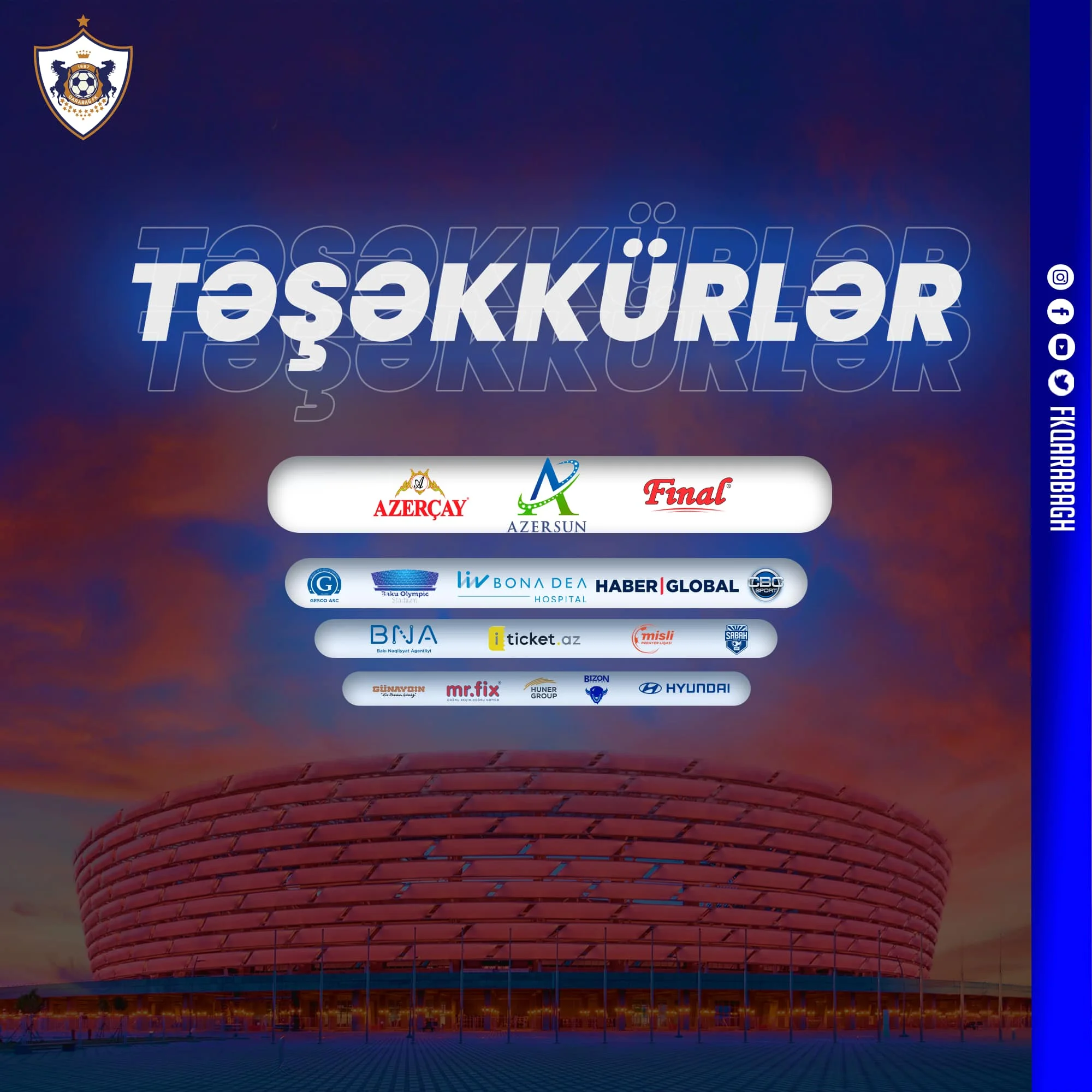 “Qarabağ” - “Qalatasaray” matçından əldə edilən vəsait açıqlandı 