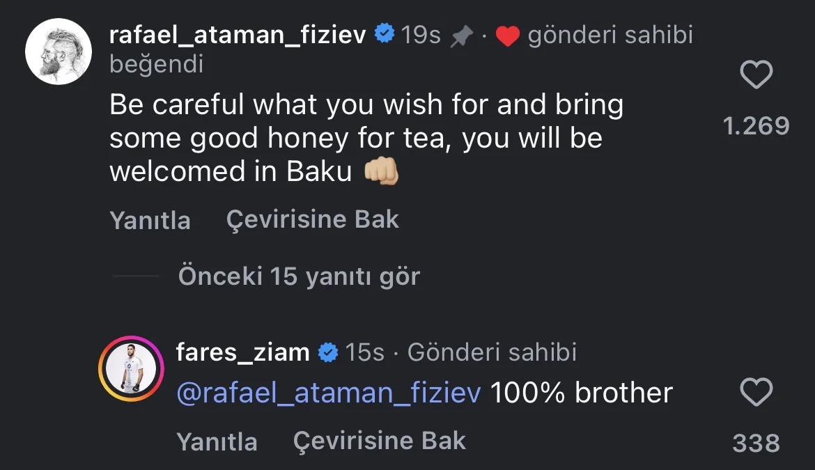 Rafael Fiziyev: "Bakıya gələndə bal gətir" 