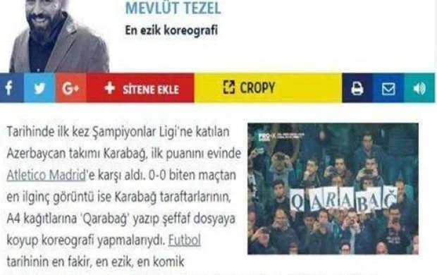 "Sabah" "Qarabağ" haqda qalmaqallı yazını sildi 