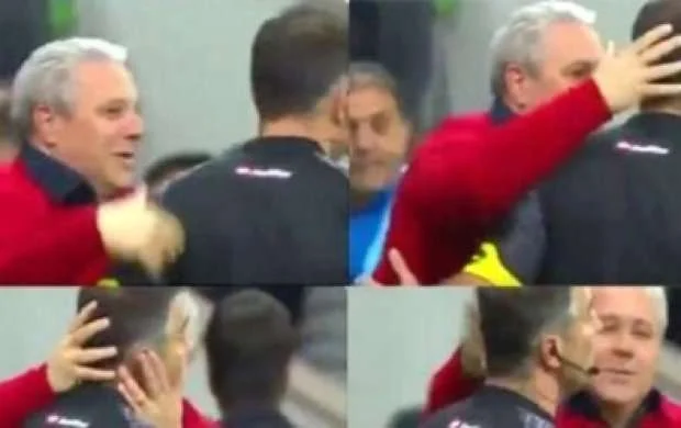 Super Liqa oyununda baş məşqçi hakimi öpdü - FOTO 