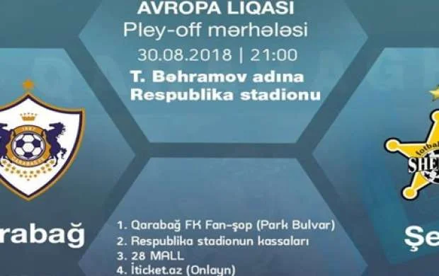 "Qarabağ" - "Şerif" matçının biletləri satışda 