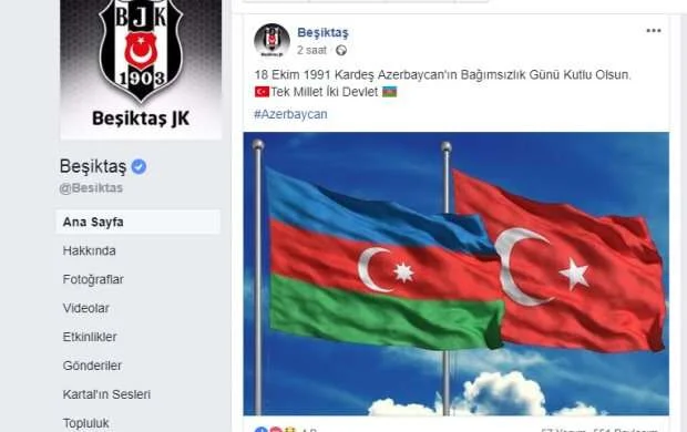 "Beşiktaş" Azərbaycan xalqını təbrik etdi - FOTOLAR 
