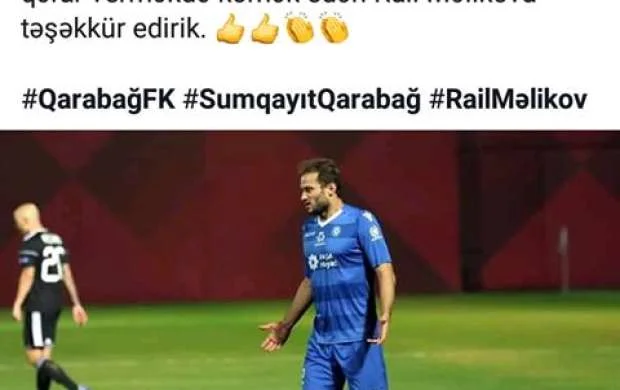 "Qarabağ" rəqib futbolçuya təşəkkür etdi - FOTO/VİDEO 