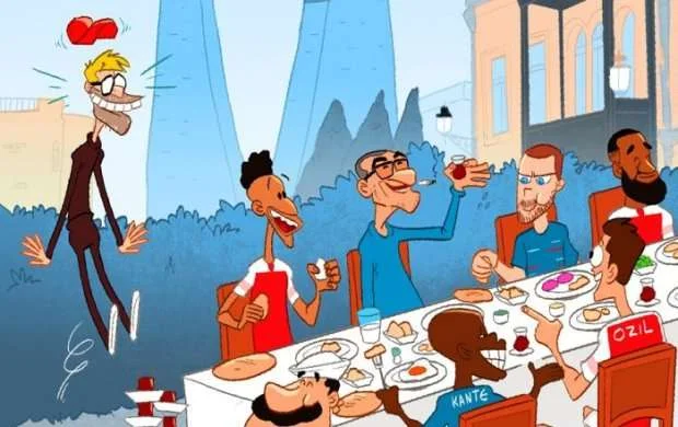 Omar Momani Kloppa karikatura ilə cavab verdi 