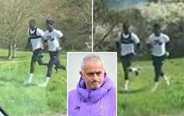 Mourinyu parkda məşq keçdi, karantin qaydaları pozuldu - FOTOLAR 