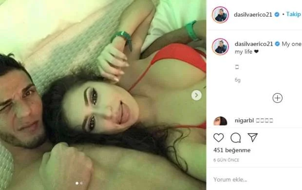 Aygünün qızı ilə görüntüsü yayılan futbolçu sevgilisilə şəkil paylaşıb bu sözləri yazdı - FOTOLAR 