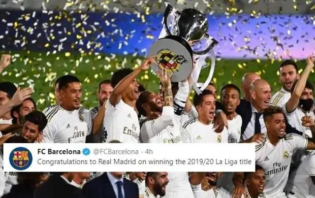 "Barselona" "Real"ı çempionluq münasibətilə təbrik etdi 